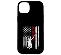 Badminton American Flag Distressed USA Patriotic Player Case for iPhone 14 Plus