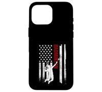 Badminton American Flag Distressed USA Patriotic Player Case for iPhone 16 Pro Max
