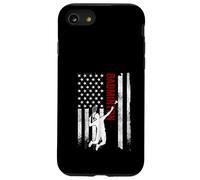 Badminton American Flag Distressed USA Patriotic Player Case for iPhone SE (2020) / 7/8