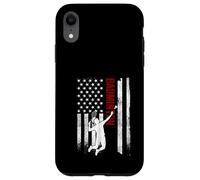 Badminton American Flag Distressed USA Patriotic Player Case for iPhone XR