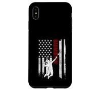 Badminton American Flag Distressed USA Patriotic Player Case for iPhone XS Max