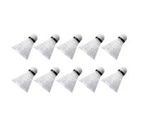 Badminton Birdies, Plastic Badminton Shuttlecocks - 10-Pack Nylon & Plastic Design, High Speed Birdie Balls, Wind-Resistant for Outdoor/Indoor Use, Long-Lasting Practice & Match Play (White)