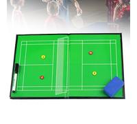Badminton Coaching Tactical Board, Foldable Badminton Ball Dry Erase Board for Coaches, Zipper Design with Magnetic Chess Pieces, Pen for Training & Competition