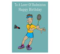 Badminton Happy Birthday Card