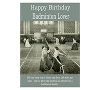 Badminton Happy Birthday Card