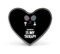Badminton Is My Therapy Heart Shaped Enamel Brooch Pin Button Badges Decoration Hat Clothing Bag Accessories Gift Crafts