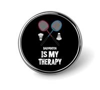Badminton Is My Therapy Round Enamel Brooch Pin Button Badges Decoration Hat Clothing Bag Accessories Gift Crafts