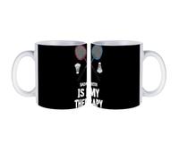 Badminton is My Therapy White Coffee Mugs Gloss Ceramic Cappuccino Cups with Handle