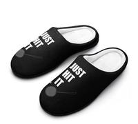 Badminton Just Hit It Slippers Women Winter Warm Cotton Hotel Slippers Anti-Slip Indoor Slip-Ons House Shoes 7-8（39-40