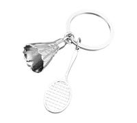 Badminton Keychain - Mini Shuttlekock Pendant for Home Keys | Zinc Alloy Frame with Nylon Mesh & Hook plus Racket Ornament for Backpacks, Bags and Gym Locker Identity