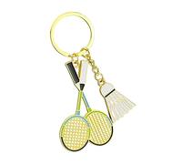 Badminton Keychain - Mini Shuttlekock Pendant for Home Keys | Zinc Alloy Frame with Nylon Mesh & Hook plus Racket Ornament for Backpacks, Bags and Gym Locker Identity