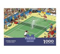 Badminton Match Wooden Jigsaw Puzzle Waterproof 1000 Piece Puzzles for Adults Colourful Educational Games