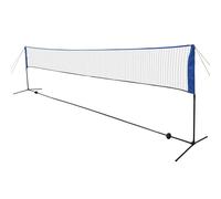 Badminton net Multicolour 600x155cm PE mesh Adjustable Lacquered Metal Frame Set