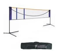 Badminton Net Portable Steel Bracket, Height Adjustable 0.75 to 1.55 Metres, Foldable Multifunctional Design, 2x2 cm Mesh, Easy Storage, Outdoor Use