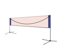 Badminton Net Stand Portable, Foldable Volleyball Poles with Grid and Backpack, Indoor Outdoor Athletic Training Equipment for Sports and Beach