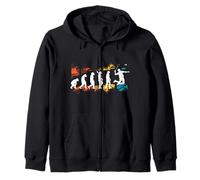 Badminton Player Evolution Shuttlecock Badminton Racket Zip Hoodie