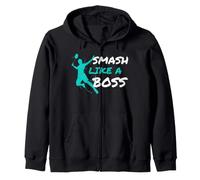 Badminton Player Smash Like A Boss Badminton Coach Zip Hoodie