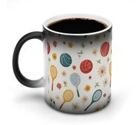 Badminton Racke Basketball Printed Heat Changing Mug Color Change Ceramic Coffee Cup Magic Mugs