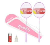 Badminton Racket,Badminton Racket Set,82 Gram Lightweight Carbon Fiber One-Piece Molded Durable Grade Racket,Including 2 Rackets,2 Nylon Shuttlecocks,And 1 Ball Bag