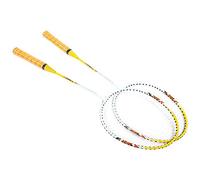 Badminton Racket, Badminton Rackets Set with Bag Yellow Aluminum Alloy + Fibre Yarn Lightweight Training Racquets for Playing with Friends or Family