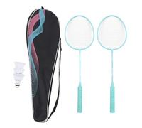 Badminton Racket Birdie Set Durble High Density Alloy 2 Player Badminton Racket for Training Entertainment (Mint Green)