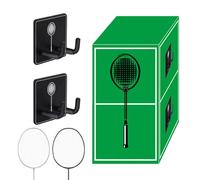 Badminton Racket Hanger - Metal Wall Bracket, Rack Holder, Storage Unit For Sports Equipment, Compact Mounted Display Solution | For Fitness Studios Play Areas Courses Dressing Room Recreation