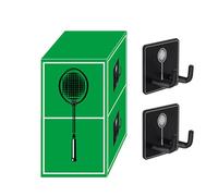 Badminton Racket Hook Hanger, 1.77x1.77x1.18 Inch Stainless Steel Storage Organizer Stand, Wall Mount Hanger for Athletic Gear Protection