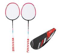 Badminton Racket Pink Alloy Frame, Large Sweet Spot, One Piece Design, 2Pcs with Storage Bag - Lightweight Comfort, Durable Grooves Protection, Ideal for Recreational Play