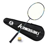 Badminton Racket Professional Graphite Badminton Sets Lightweight for Attack & Defense Passion P22 Racquet-Get Strung with Carry Bag & Hand Grip (Black Blue)