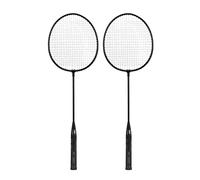 Badminton Racket Professional Lightweight Iron Alloy Badminton Racket with Large Sweet Spot for Amateur Training Players Black 650mm 2 Pack