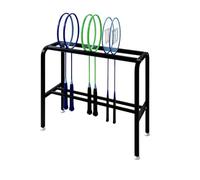 Badminton Racket Rack, Floor Standing Sports Storage Rack | Widened Base & Individual Slots Prevent Racket Clashing, Great for Clubs, Gyms & Home(Black)