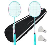 Badminton Racket Set,Badminton Rackets for Beginners,Offensive Male and Female Adult Double Racquet Composite Carbon Fiber,with 2 Racquets,2 Shuttlecocks,1 Carrying Bag