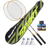 Badminton Racket Set - Lightweight Equipment, Adult Badminton Racquets, Durable Nylon String Set With Sweat Absorbent Grip And Anti Slip Handle | Outdoor Sports Games For Backyard Family Training Play