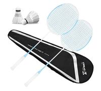 Badminton Racket Set of 2,Full Carbon Professional Offensive Speed Breaking Wind Killing Type Badminton Rackets,with G5 Anti-Slip Grip,Includ 2 Shuttlecocks and 1 Bag