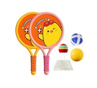 Badminton Racket with Balls, Cartoon Badminton Rackets, 1 Pair Outdoor Kids Badminton Racket Ball Sport, Girls' Game Children Aged Three Multifunctional Fun Start on School Day