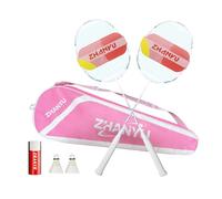 Badminton Rackets,Badminton Racket Set,82 Gram Lightweight Carbon Fiber One-Piece Molded Durable Professional Grade Racket,Including 2 Rackets,2 Shuttlecocks,And 1 Ball Bag (021-white)