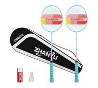 Badminton Rackets,Badminton Racket Set,82 Gram Lightweight Carbon Fiber One-Piece Molded Durable Professional Grade Racket,Including 2 Rackets,2 Shuttlecocks,And 1 Ball Bag (Green)