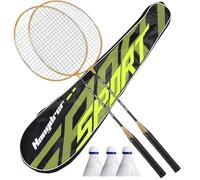 Badminton Rackets Set - Adult Badminton Racket Set - 2 Lightweight Badminton Equipment with Sweat-Absorbing Handle for Sports, Outdoor Yard Games & g
