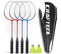 Badminton Rackets Set of 4, Badminton Set for 4 Player, 4 Rackets for Outdoor Backyard Games