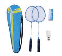Badminton Rackets Set Professional Grade Iron Alloy Badminton Rackets with Nylon Shuttlecocks Carrying Bag for Outdoor Backyard Games Sports 2PCS Rackets 3 Shuttlecocks (Royal Blue)