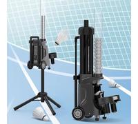Badminton Serve Machine, Portable Shuttlecock Machine with App Control, Holds 52+ Balls, Serving Frequency 1.0S-5S, Serve Height 7M