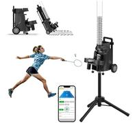 Badminton Serving Machine, Portable Automatic Shuttlecock Feeder with Tripod, Adjustable Serve Frequency for Indoor & Outdoor Training