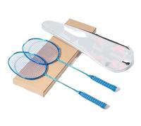 Badminton Set 82g Badminton Racket 32 Lbs Carbon Fiber With Dust-Free Plating Design Professional Offense(2Pcs Blue sacks)