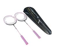 Badminton Set Carbon Fiber Balanced Badminton Racket Default 24LBS Suitable Beginners(2PCS Pink Bagged)
