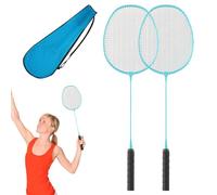 Badminton Set for 2 Players - Shuttlecocks & Carry Bag, Adult Double Badminton Racket | Lightweight Alloy Frame Badminton Rackets 2 Players, Sports Badminton Steering Wheel