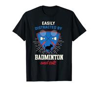 Badminton Shirt Funny Cat Lover Badminton Player Gift T-Shirt