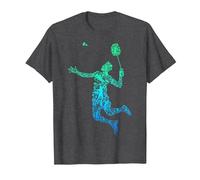Badminton Shuttlecock Badminton Player Men Children Boys T-Shirt, Men, Dark Heather Grey, 4X-Large