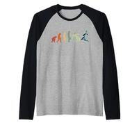 Badminton Shuttlecock Court Game Sport Evolution Badminton Raglan Baseball Tee