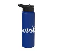 Badminton Shuttlecock Court Game Sport Evolution Badminton Stainless Steel Insulated Water Bottle