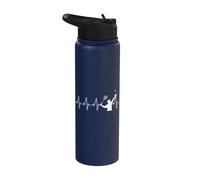 Badminton Shuttlecock Court Game Sport Heartbeat Badminton Stainless Steel Insulated Water Bottle